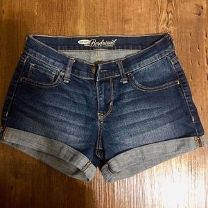 Dark Wash Boyfriend Denim Shorts